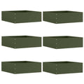 vidaXL Raseneinfassung 6 pcs Olive Grün 40 x 40 x 13 cm Stahl