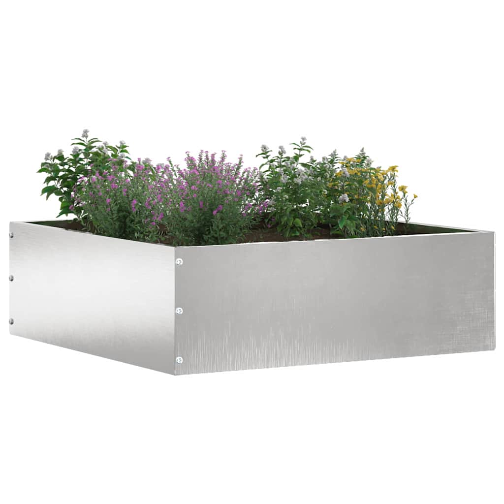 vidaXL Raseneinfassung Silber 40 x 40 x 13 cm Edelstahl