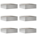 vidaXL Raseneinfassung 6 pcs Silber 40 x 40 x 13 cm Edelstahl
