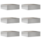 vidaXL Raseneinfassung 6 pcs Silber 40 x 40 x 13 cm Edelstahl