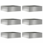 vidaXL Raseneinfassung 6 pcs Silber 40 x 40 x 13 cm Verzinkter Stahl