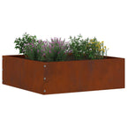 vidaXL Raseneinfassung Rostig 40 x 40 x 13 cm Wetterfeststahl
