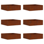 vidaXL Raseneinfassung 6 pcs Rostig 40 x 40 x 13 cm Wetterfeststahl