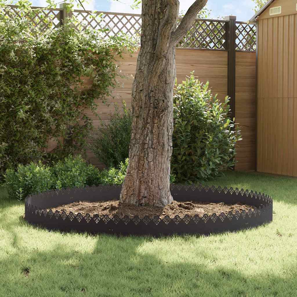 vidaXL Rasenkanten 30 pcs Schwarz 103 x 0,05 x 22 cm Stahl