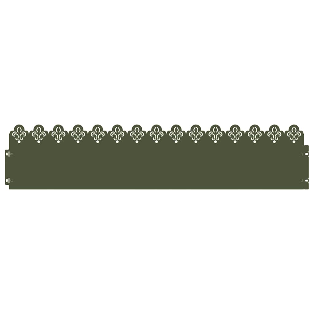 vidaXL Rasenkanten 30 pcs Olive Grün 103 x 0,05 x 22 cm Stahl