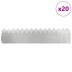 vidaXL Rasenkanten 20 pcs Silber 103 x 0,05 x 22 cm Verzinkter Stahl