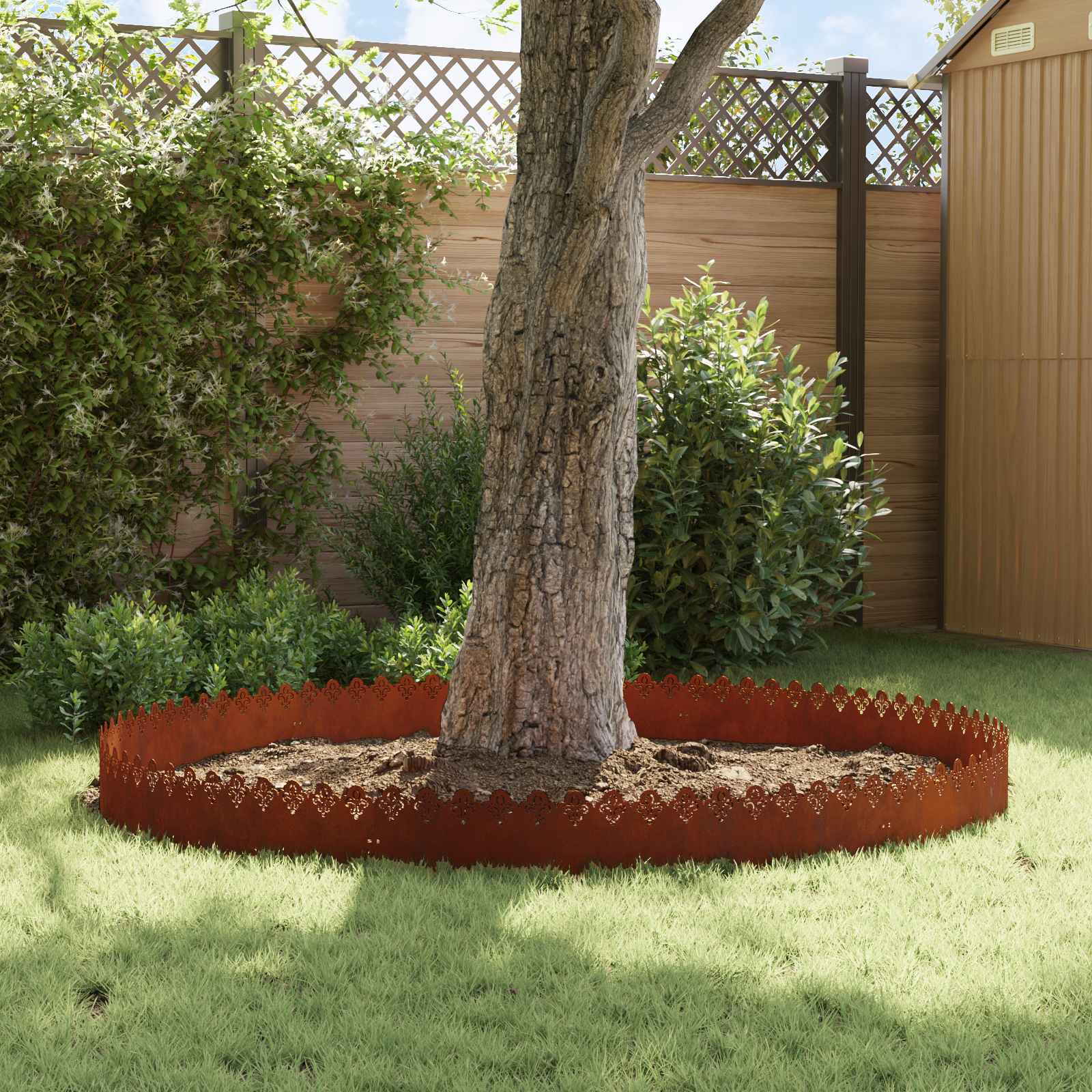 vidaXL Rasenkanten 10 pcs Rostig 103 x 0,05 x 22 cm Wetterfeststahl