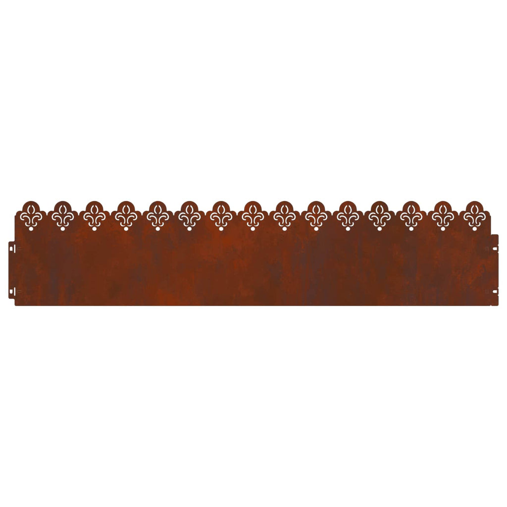 vidaXL Rasenkanten 10 pcs Rostig 103 x 0,05 x 22 cm Wetterfeststahl