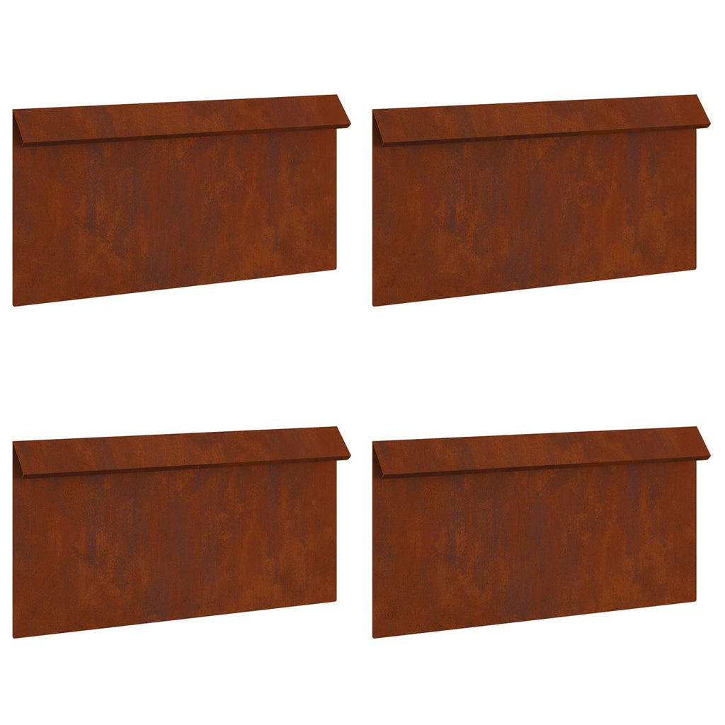 vidaXL Schneckenzaun 4 pcs Rostig 50 x 3,5 x 25 cm Wetterfeststahl