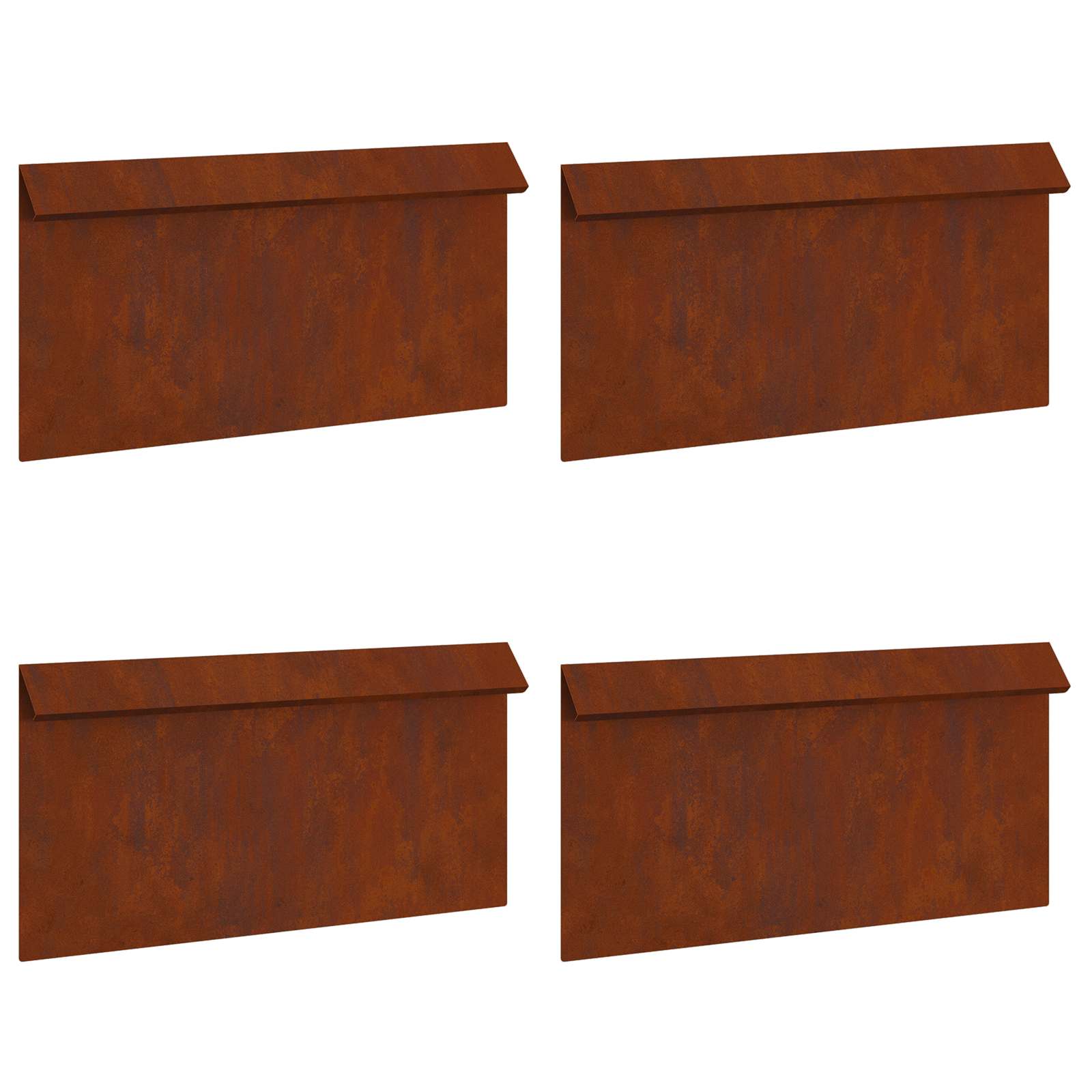 vidaXL Schneckenzaun 4 pcs Rostig 50 x 3,5 x 25 cm Wetterfeststahl