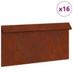 vidaXL Schneckenzaun 16 pcs Rostig 50 x 3,5 x 25 cm Wetterfeststahl