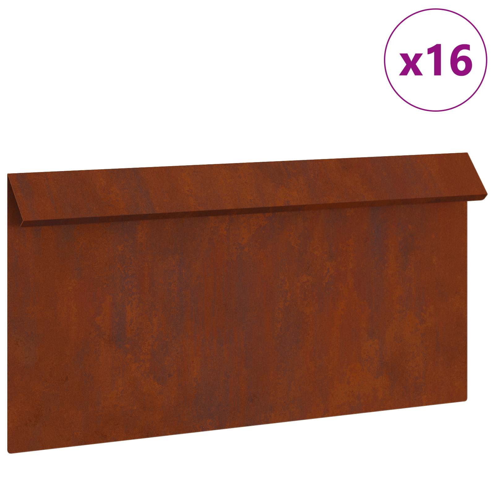 vidaXL Schneckenzaun 16 pcs Rostig 50 x 3,5 x 25 cm Wetterfeststahl