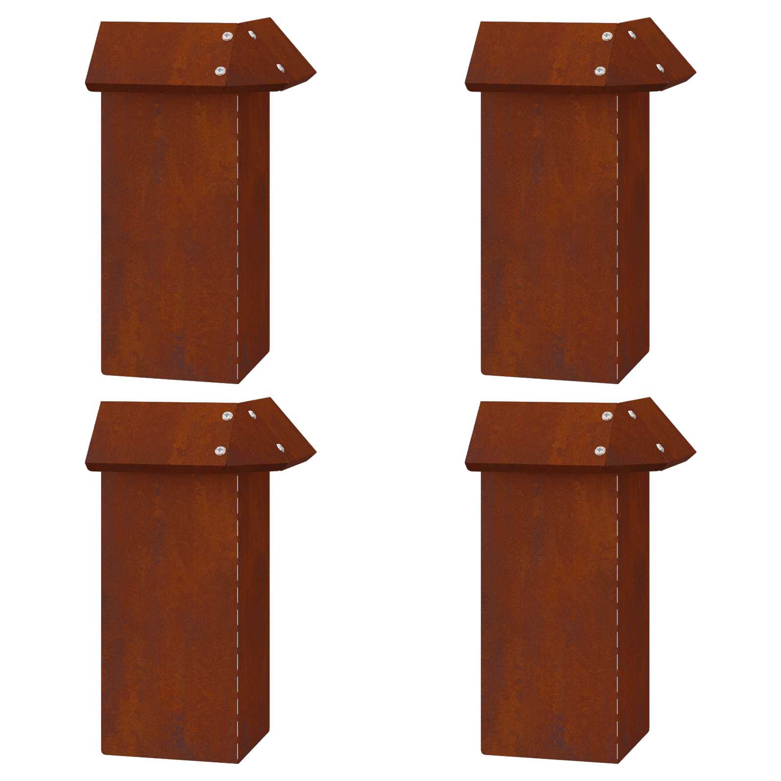 vidaXL Schneckenzauns 12 pcs Rostig Wetterfeststahl