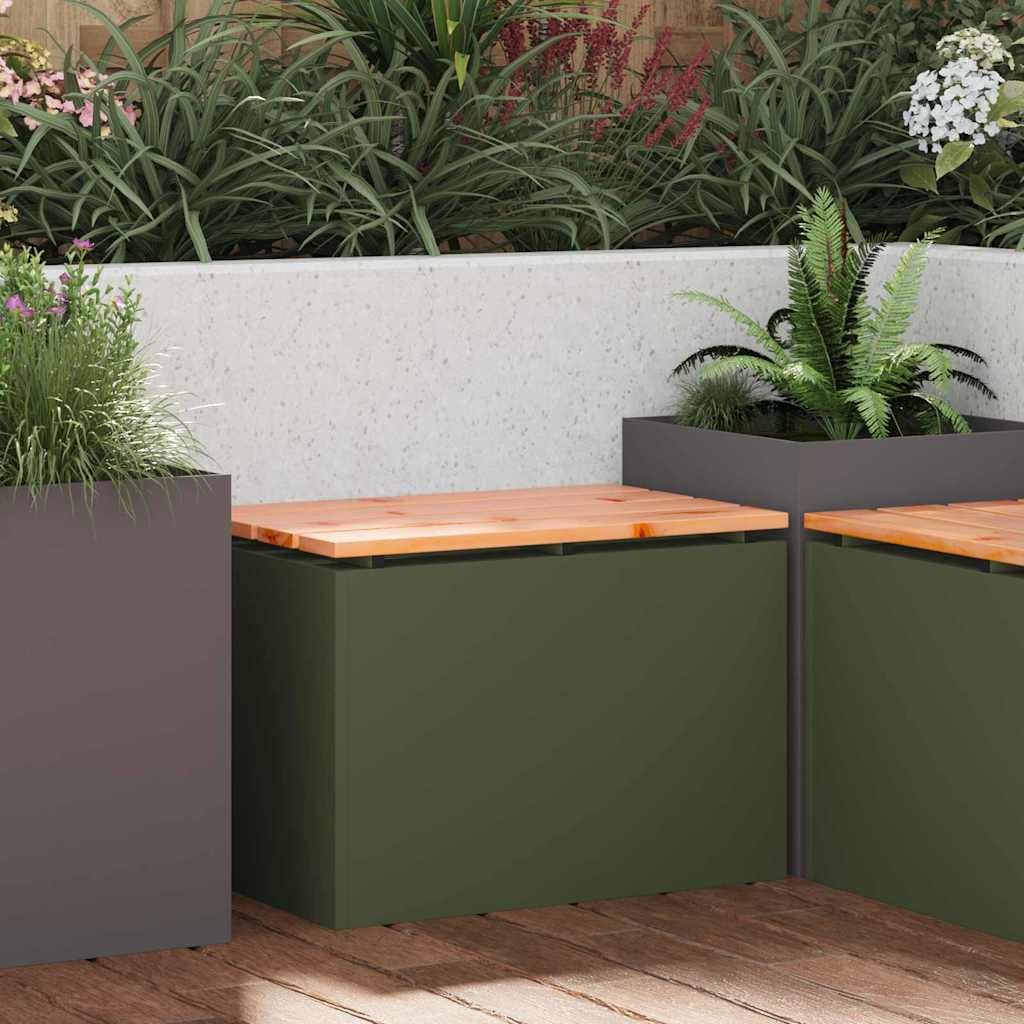 vidaXL Gartenbank Olive Grün 60 x 40 x 43 cm