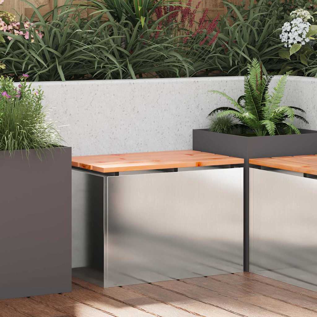 vidaXL Gartenbank Edelstahl 60 x 40 x 43 cm