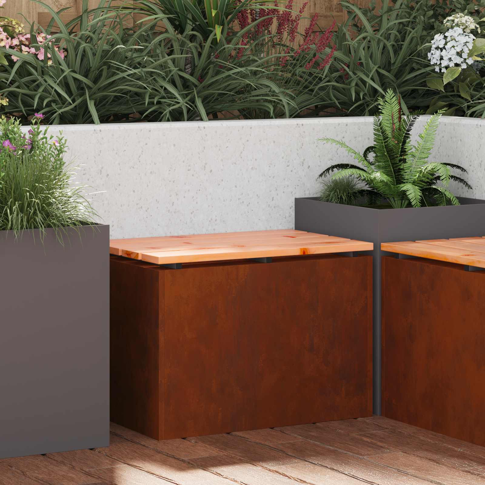 vidaXL Gartenbank Wetterfeststahl 60 x 40 x 43 cm