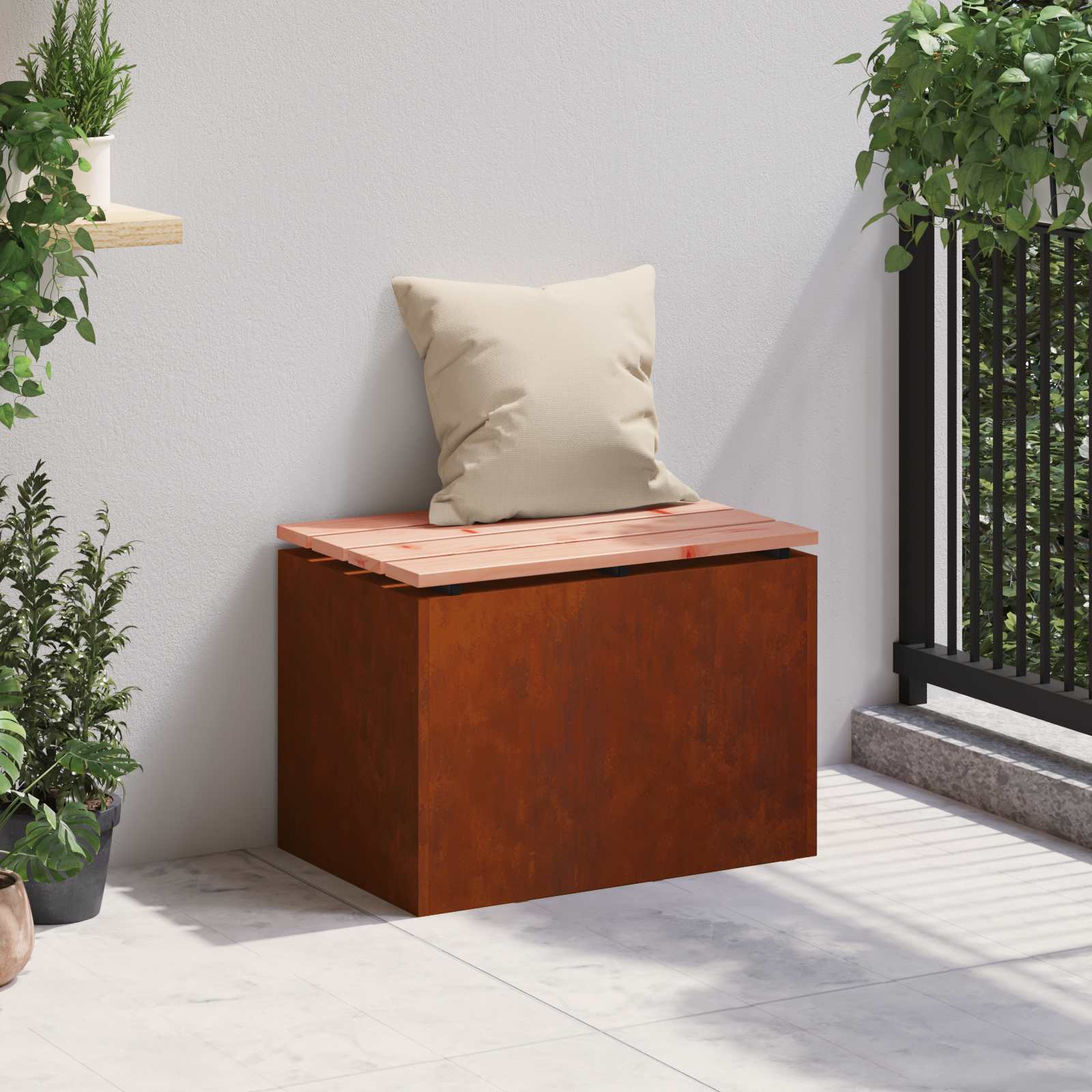 vidaXL Gartenbank Wetterfeststahl 60 x 40 x 43 cm