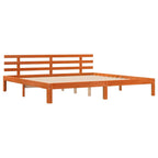 vidaXL Bettrahmen Wachsbraun 203,5 x 205,5 x 69,5 cm Massivholz Kiefer