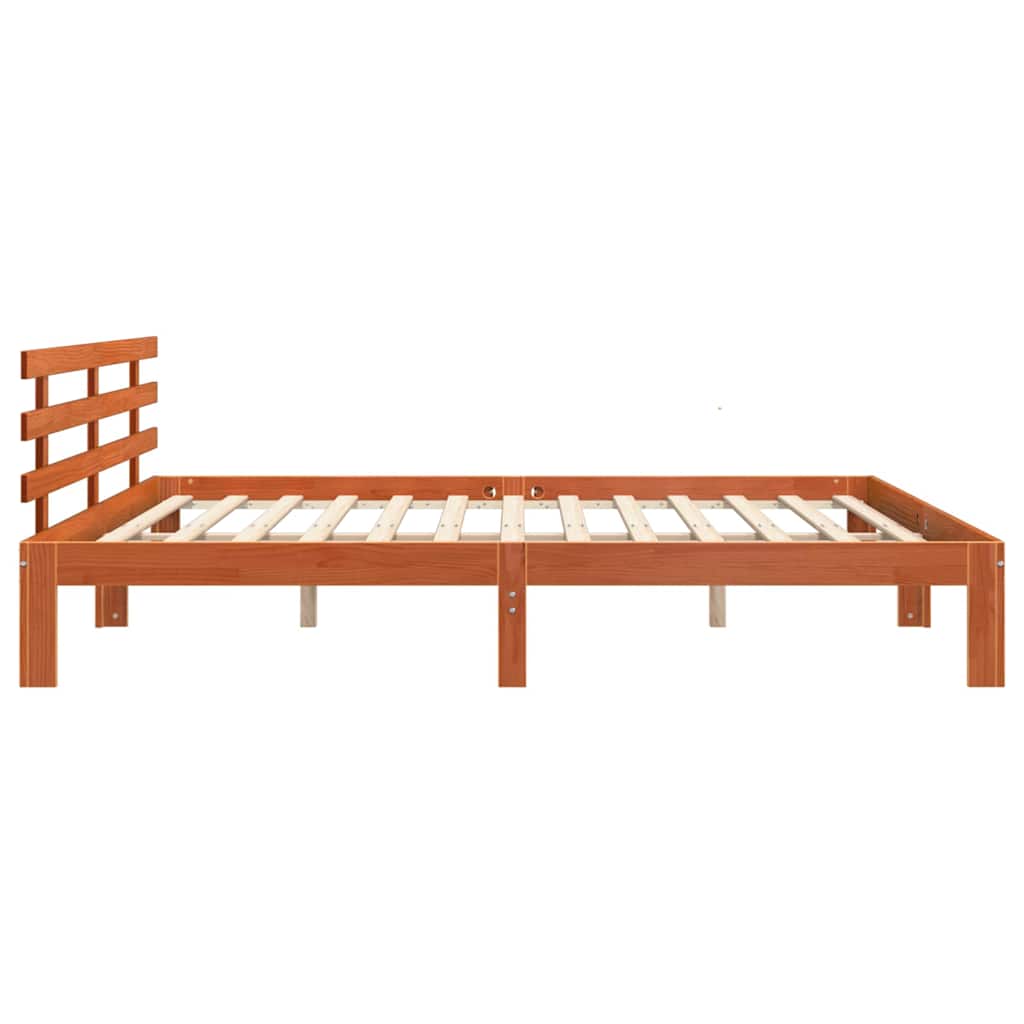 vidaXL Bettrahmen Wachsbraun 203,5 x 205,5 x 69,5 cm Massivholz Kiefer