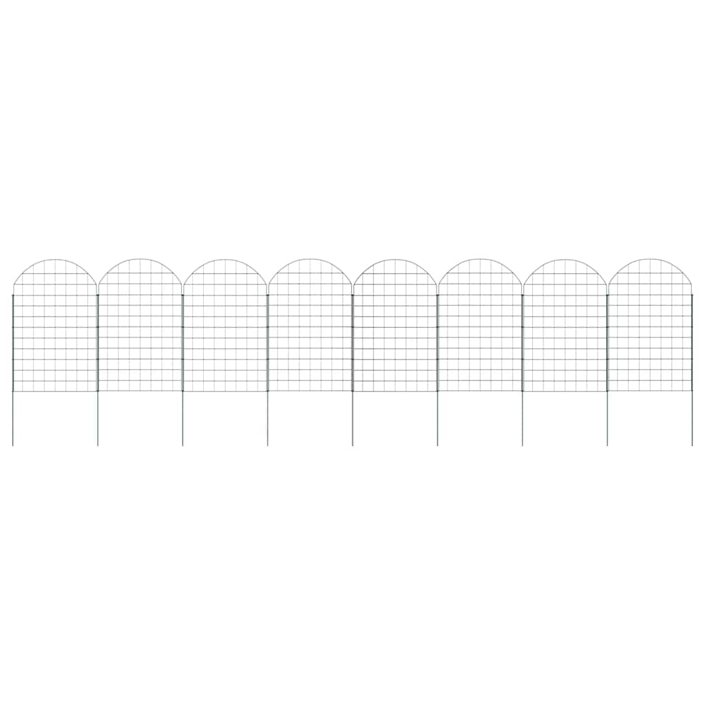 vidaXL Teichzaun Set 8 pcs Grün 50 x 80 cm Stahl
