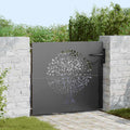 vidaXL Gartentor Schwarz 85 x 100 cm Pulverbeschichteter Stahl