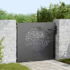 vidaXL Gartentor Schwarz 85 x 100 cm Pulverbeschichteter Stahl