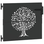 vidaXL Gartentor Schwarz 85 x 100 cm Pulverbeschichteter Stahl