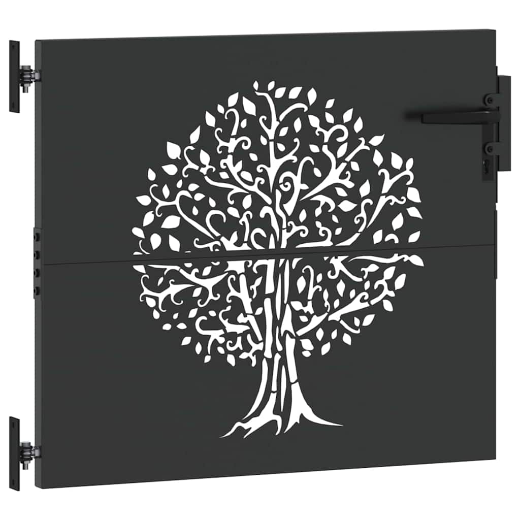 vidaXL Gartentor Schwarz 85 x 100 cm Pulverbeschichteter Stahl