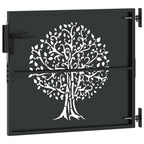 vidaXL Gartentor Schwarz 85 x 100 cm Pulverbeschichteter Stahl