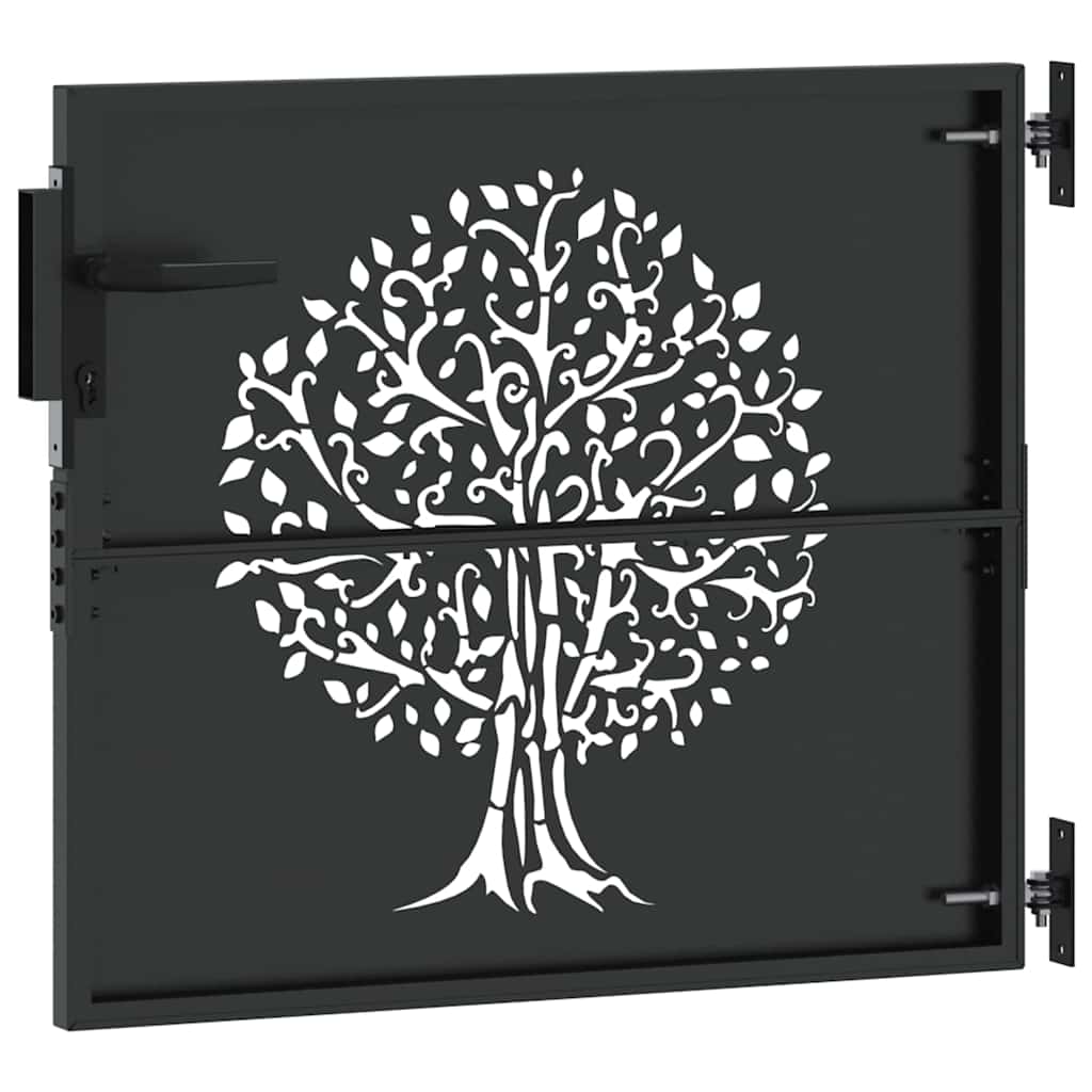 vidaXL Gartentor Schwarz 85 x 100 cm Pulverbeschichteter Stahl