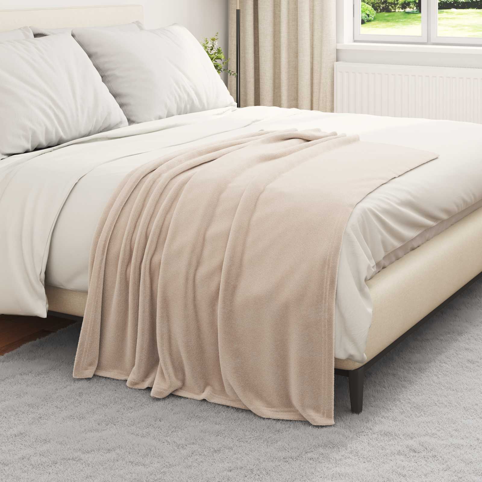 vidaXL Überwurfdecke Beige 130 x 150 cm Fleece