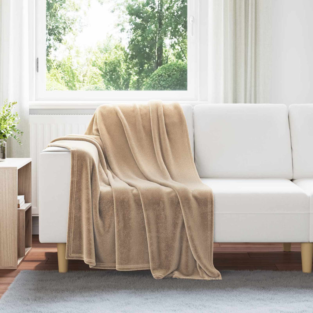 vidaXL Überwurfdecke Kamel 130 x 150 cm Fleece