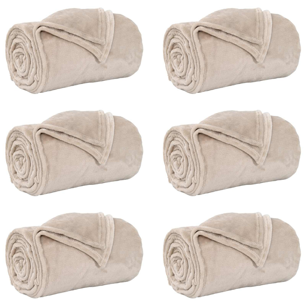 vidaXL Wohndecken 6 pcs Beige 130 x 150 cm Fleece