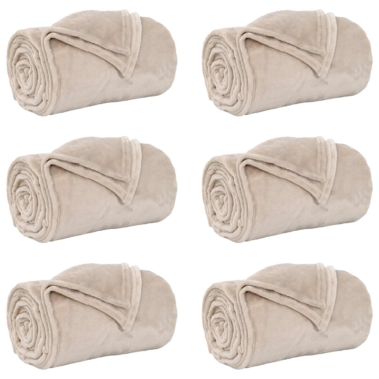 vidaXL Wohndecken 6 pcs Beige 130 x 150 cm Fleece