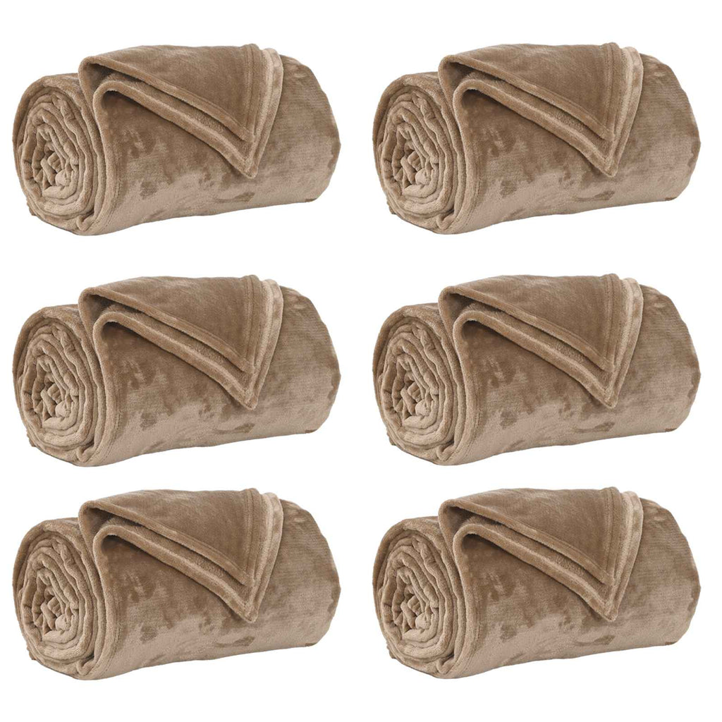 vidaXL Wohndecken 6 pcs Kamel 130 x 150 cm Fleece