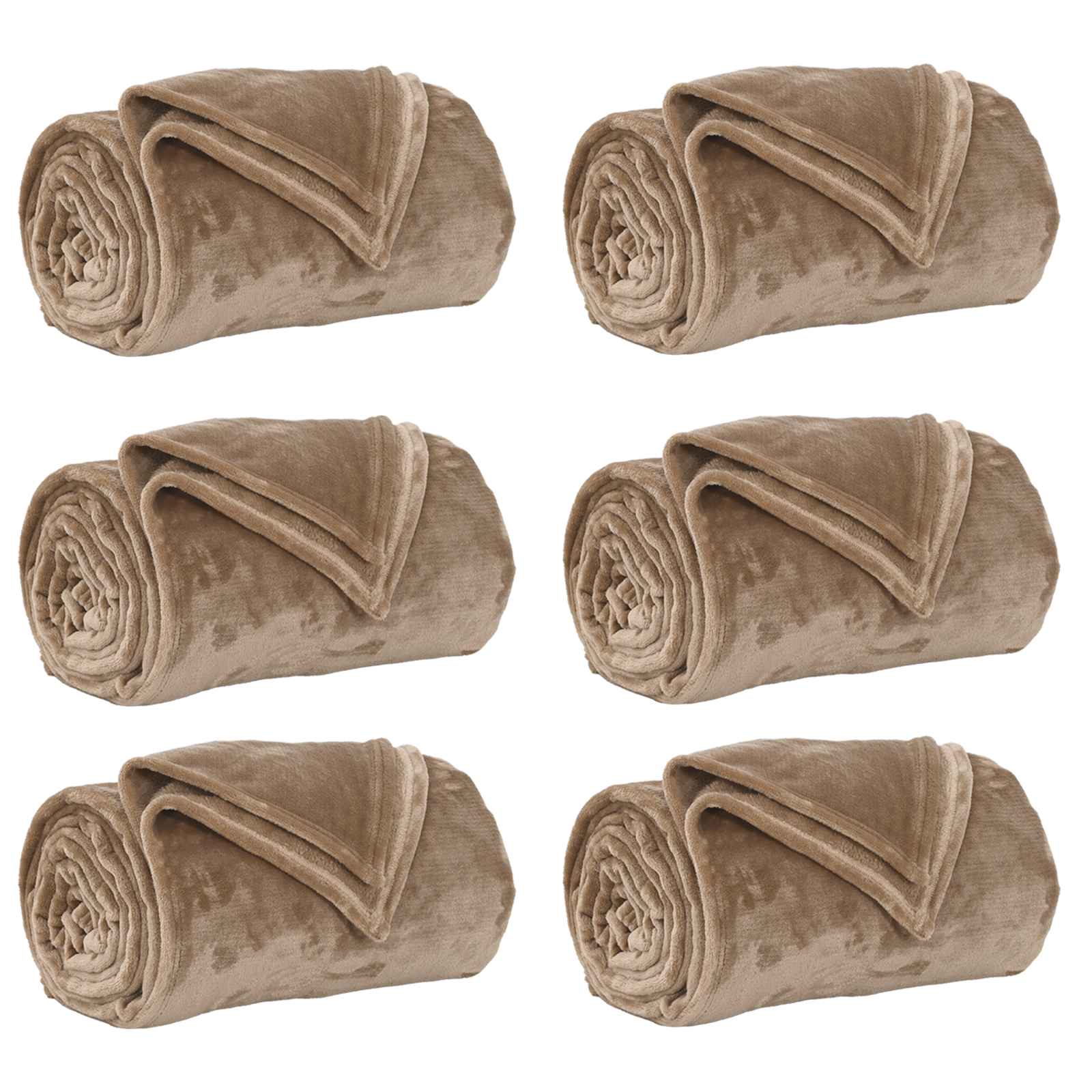 vidaXL Wohndecken 6 pcs Kamel 130 x 150 cm Fleece