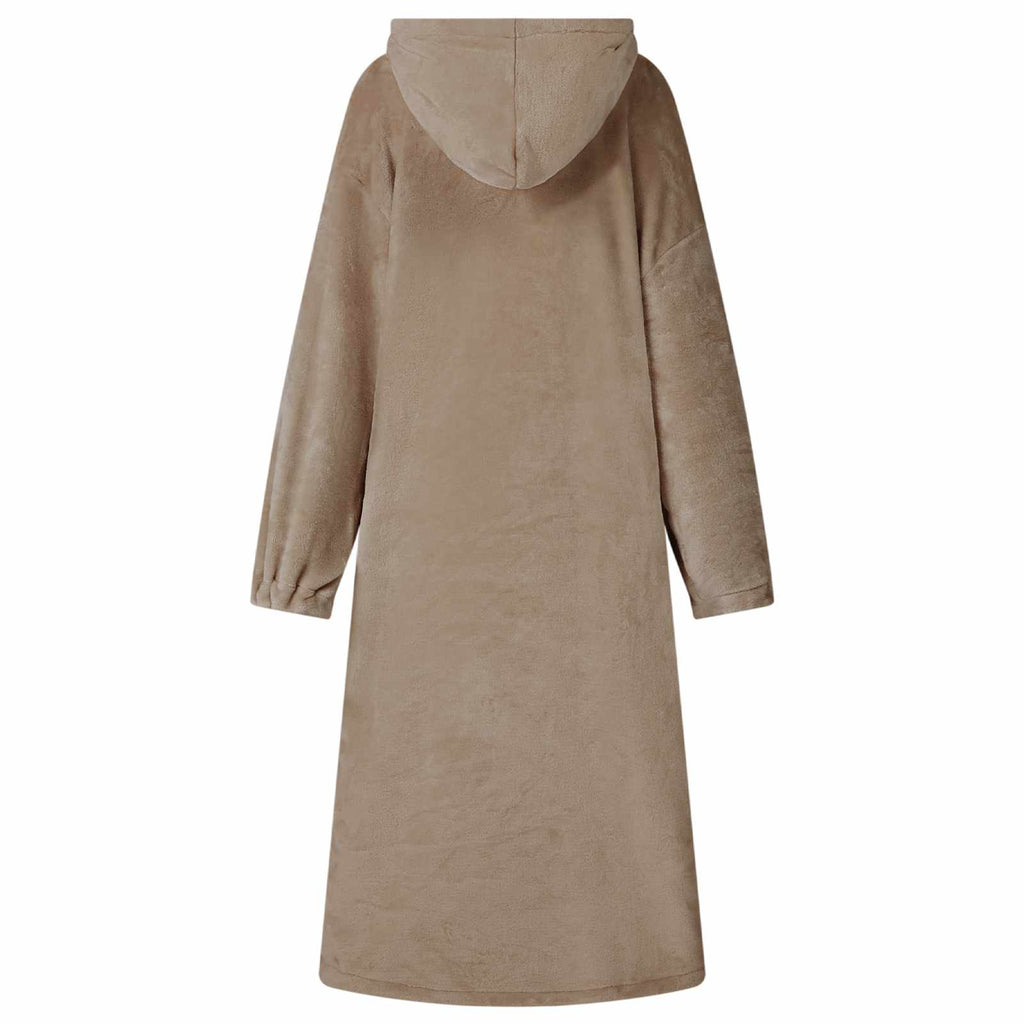 vidaXL Decken-Hoodie Kamel L Flanell