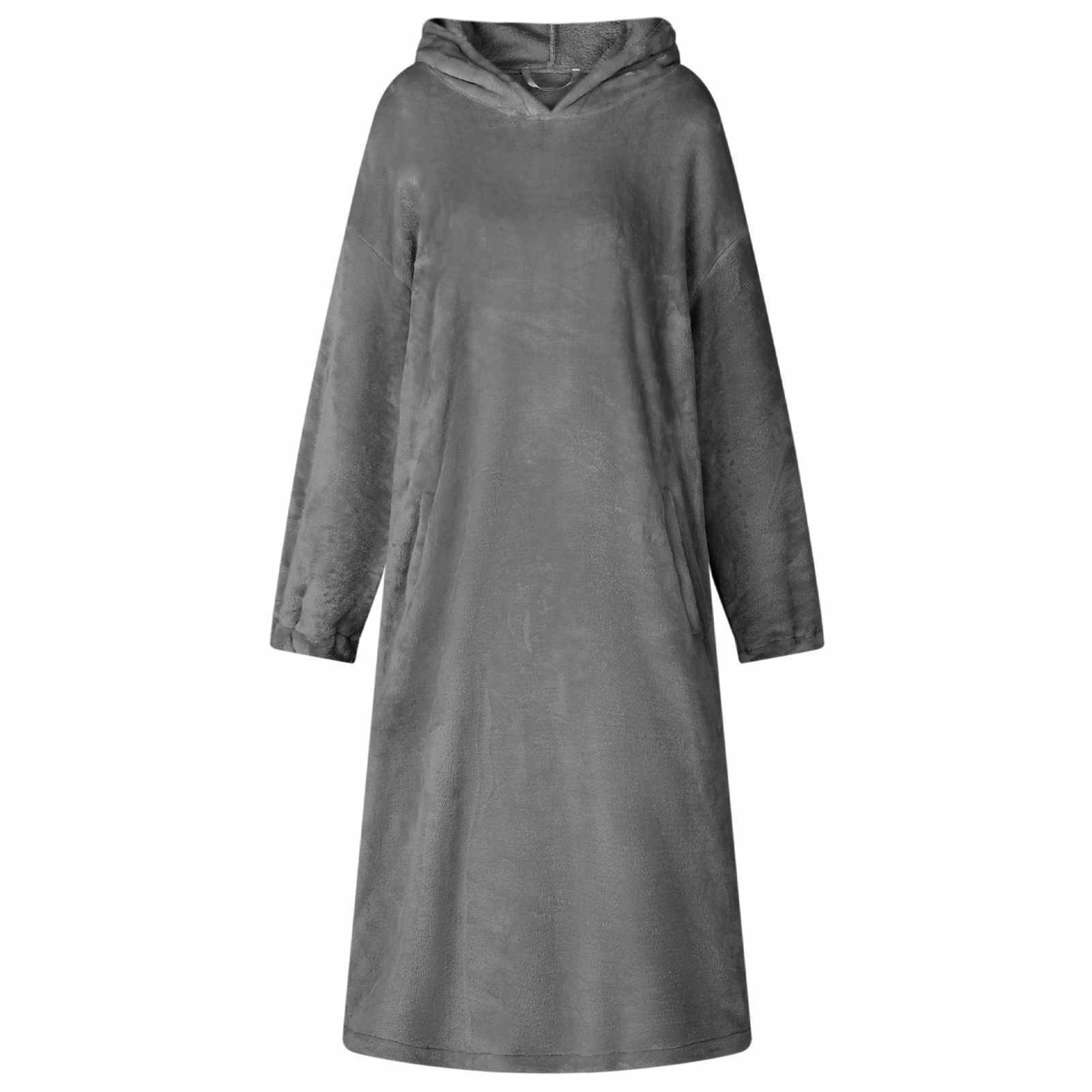 vidaXL Decken-Hoodie Dunkelgrau L Flanell