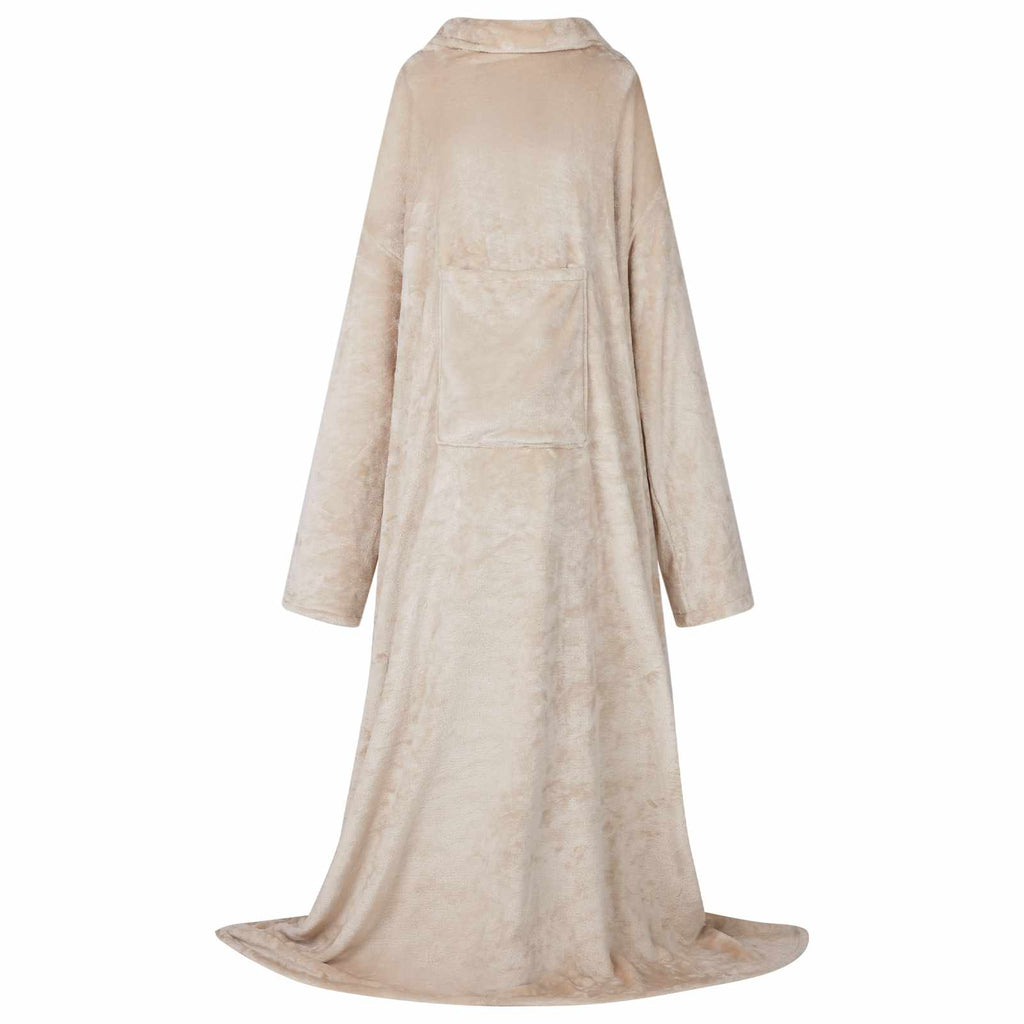 vidaXL Decken-Hoodie Beige F Flanell