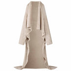 vidaXL Decken-Hoodie Beige F Flanell