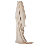 vidaXL Decken-Hoodie Beige F Flanell