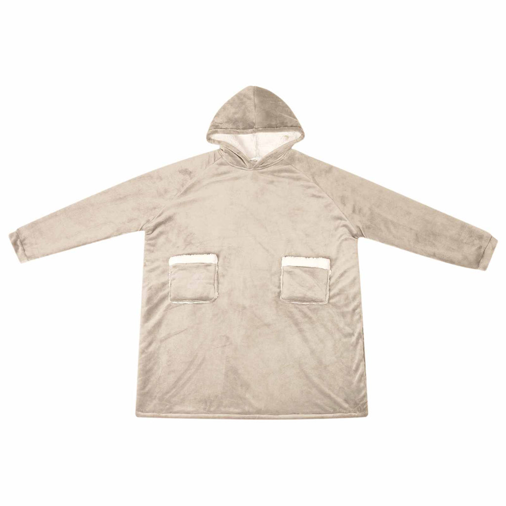 vidaXL Decken-Hoodie Beige M Fleece und Flanell
