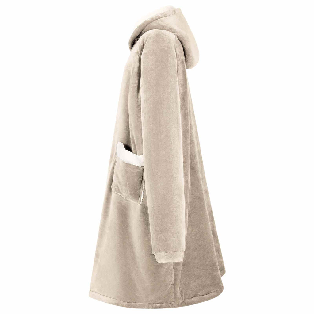 vidaXL Decken-Hoodie Beige M Fleece und Flanell