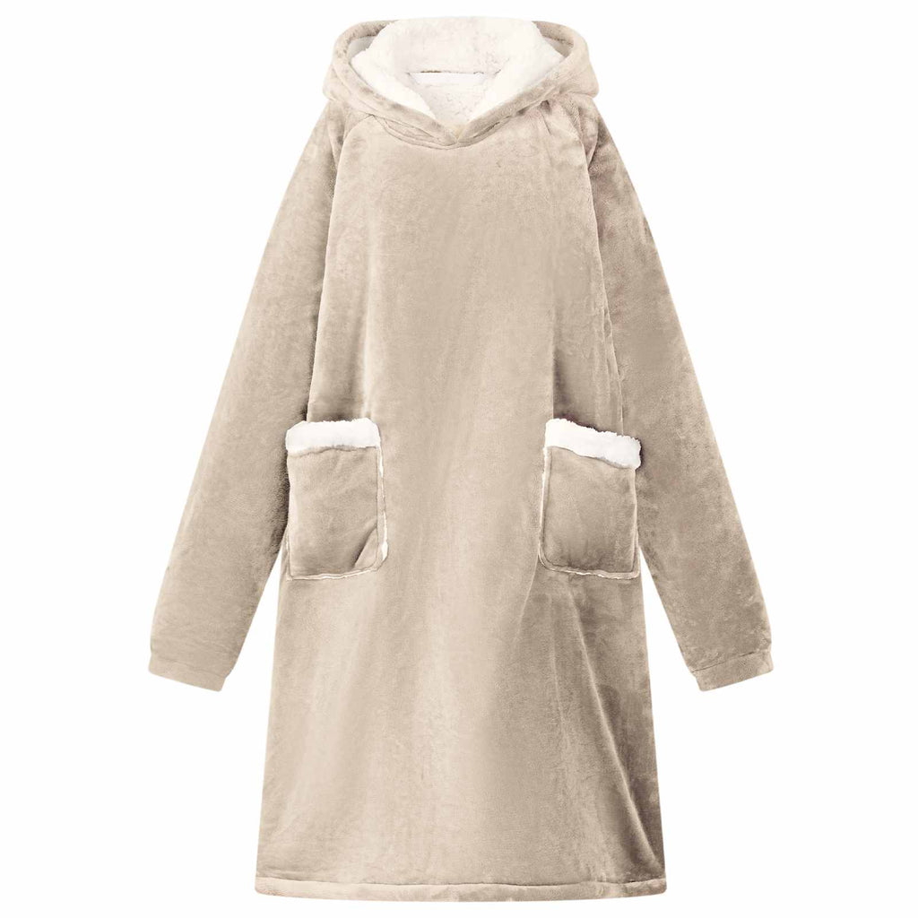 vidaXL Decken-Hoodie Beige L Fleece und Flanell