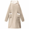 vidaXL Decken-Hoodie Beige L Fleece und Flanell