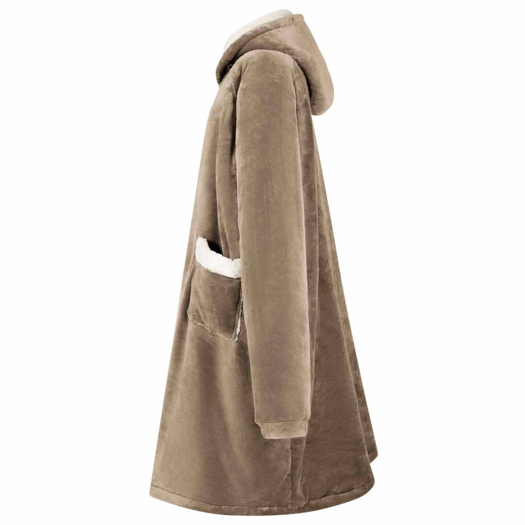 vidaXL Decken-Hoodie Kamel M Fleece und Flanell