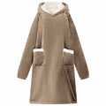 vidaXL Decken-Hoodie Kamel L Fleece und Flanell