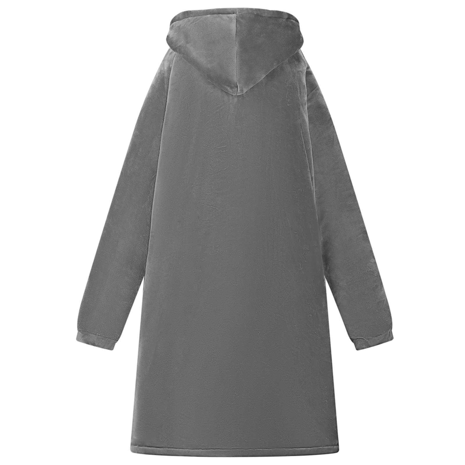 vidaXL Decken-Hoodie Dunkelgrau L Fleece und Flanell