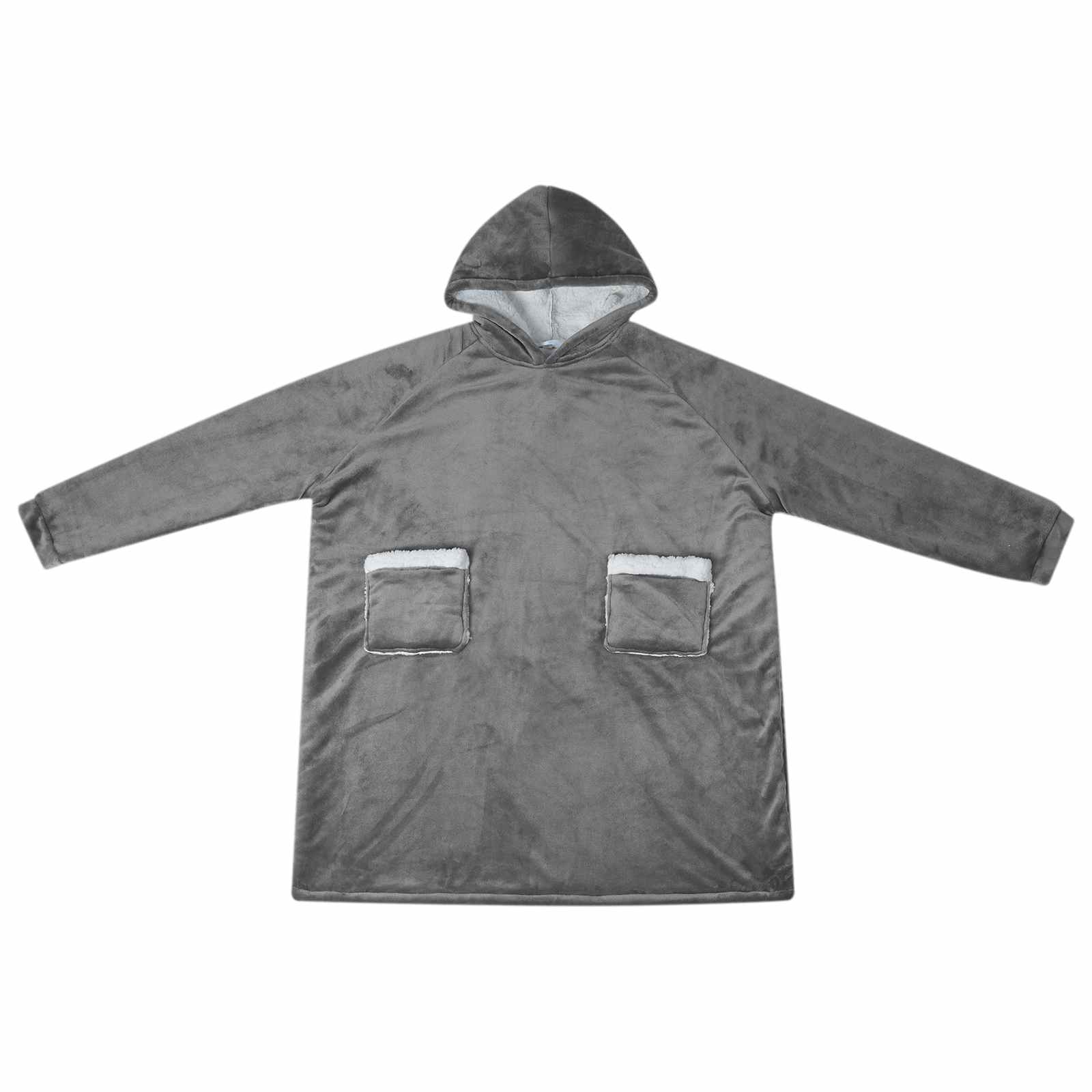 vidaXL Decken-Hoodie Dunkelgrau L Fleece und Flanell