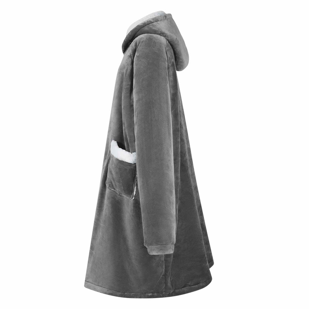 vidaXL Decken-Hoodie Dunkelgrau L Fleece und Flanell